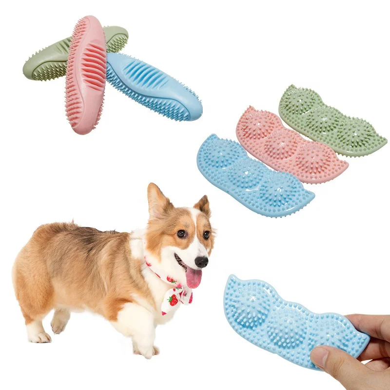 

New Pet Product Eco Friendly Interactive Pet Teeth Cleaning Molar Toy Rubber Dog Chew Toys Peas Dog Toy