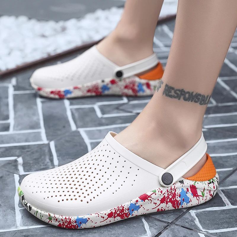 

2022 new style Custom Printing Garden Shoes Latest Wholesale Sandals Men's Casual Geometric Eva Clogs for women