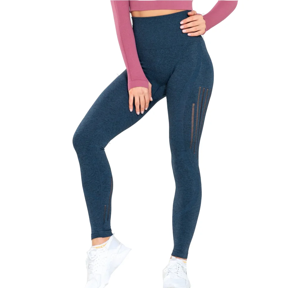 

Running Jogger Pants Hollow Out Gym Legging Super Stretchy High Waist Seamless Leggings For Women