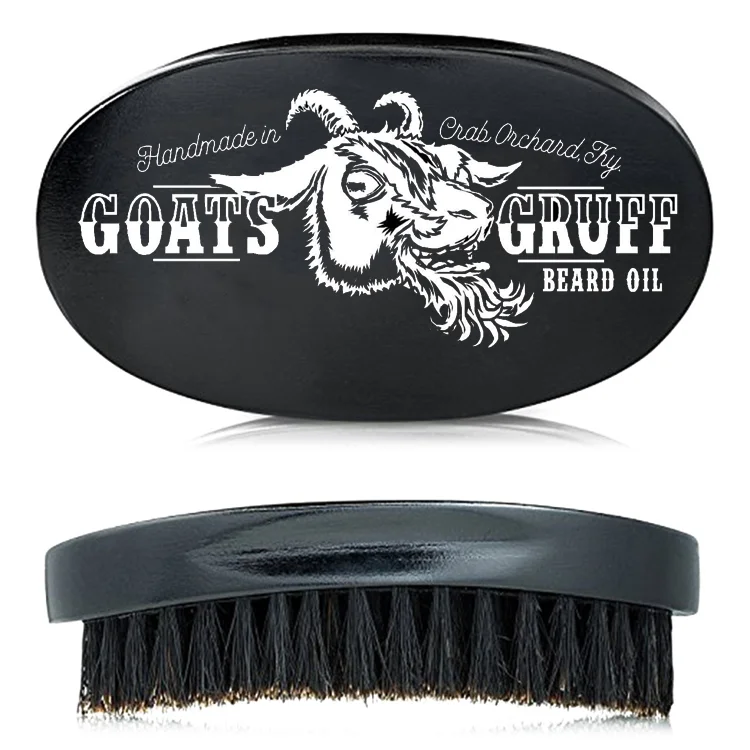 

custom curved 360 wave brush boar beard brush men, Black grey or blue