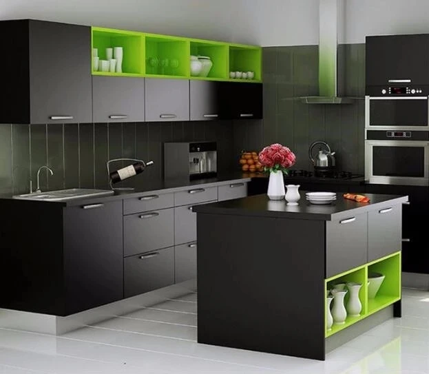 2020 New model Italian thermofoil pvc kitchen cabinets imported from China