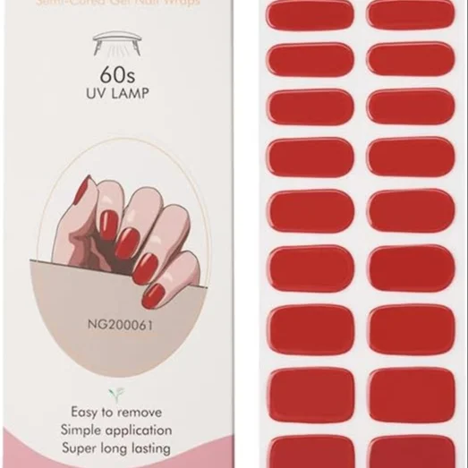 

Gel Nail Strips Pop Red Works with Any LED Nail Lamp