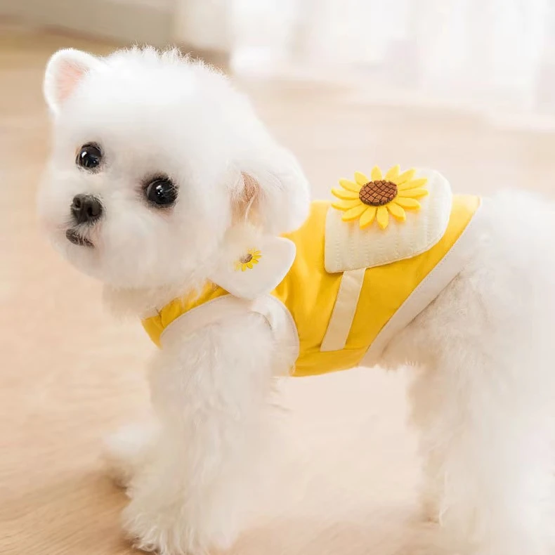 

pet products dog accessories dog princess skirt summer cool dog dress colorful Pet clothes with petal collar, Photo or customize