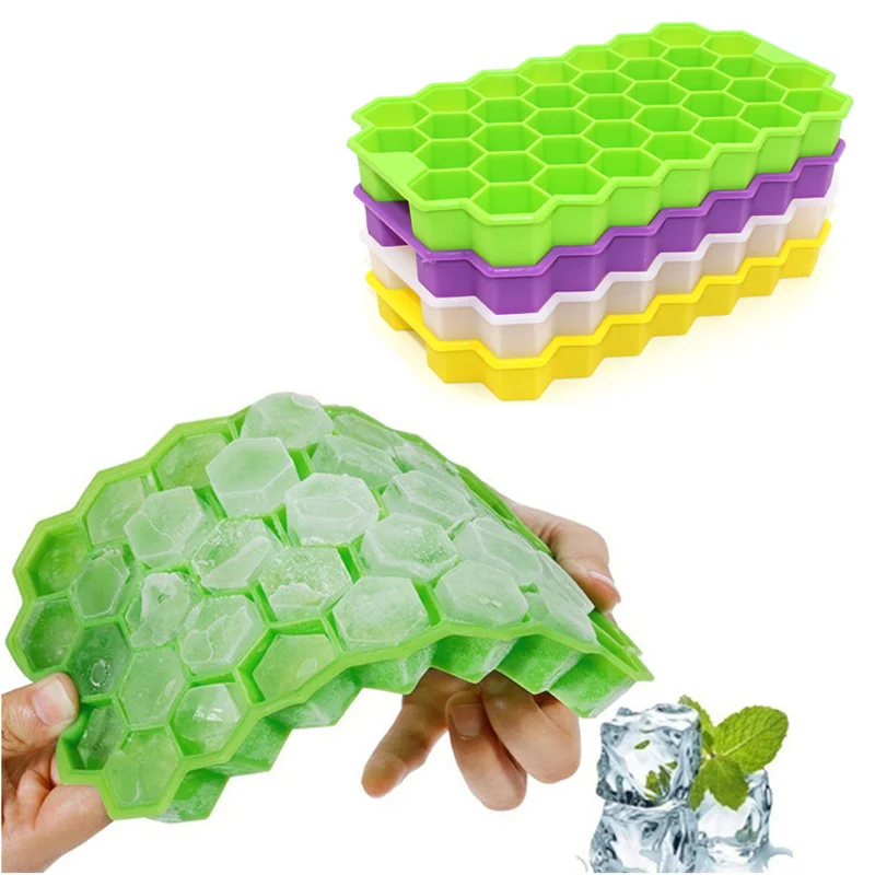 

Spot 37 Hexagonal Silica Gel Ice Cube Food Grade With Cover Honeycomb Ice Cube Tray Ice Cube Mold, As shown in the figure below