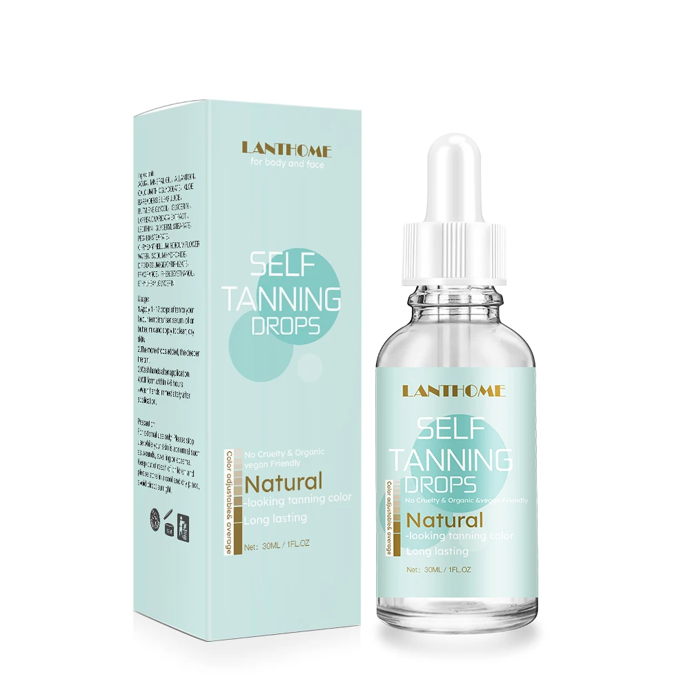 

Lanthome 30ml Bronzer Body Tanning Drops for Facial Sunless Self Tanner Body Bronzer Tan Solarium Lotion Fade in 1 week