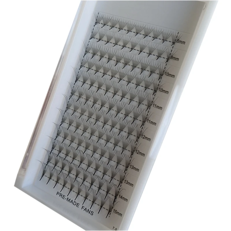 

large xl volume lash trays 14d 5d premade fans 10d short stem 0.05 l curl premade fan pointy base, Natural black