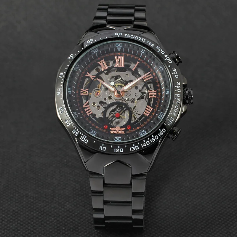 
Good Quality Brand Winner Watches Skeleton For Men Stainless Steel Watch 