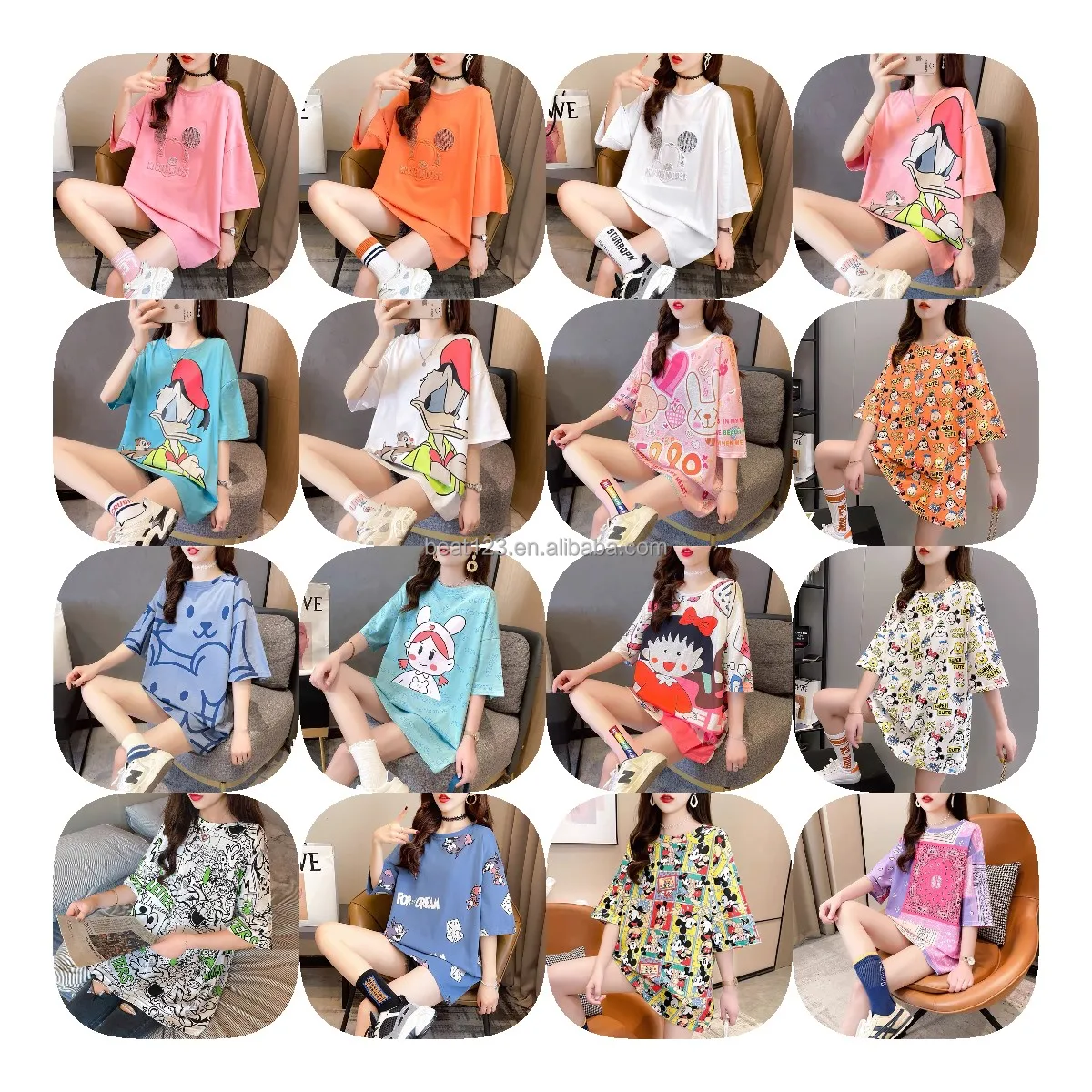 

Wholesale New T-shirts Women 2022 Vintage Tshirts Cotton Women O Neck Short Sleeve Lady Girl Tshirt