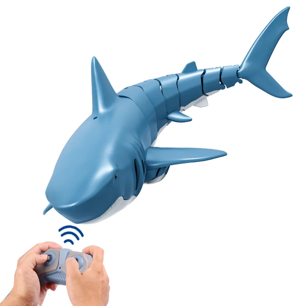 

JJRC S10 RC Shark Boat Toy Swimming Pool Fish Remote Radio Control Toys Electric Underwater Simulation Animal Toy Gift for Kids, Blue