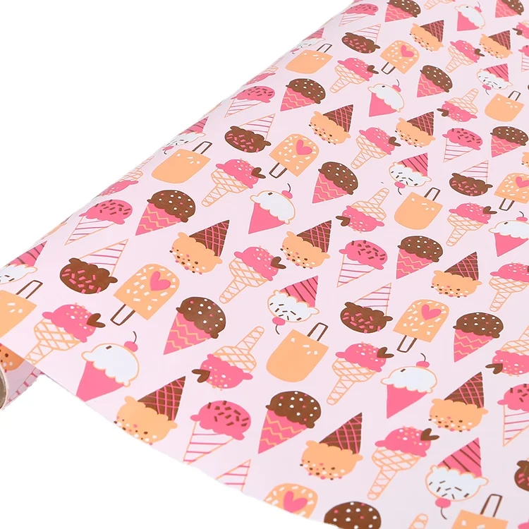 
Luxury Waterproof Promotional Custom Size Printed Gift Wrapping Paper Rolls For Birthday Party Present 