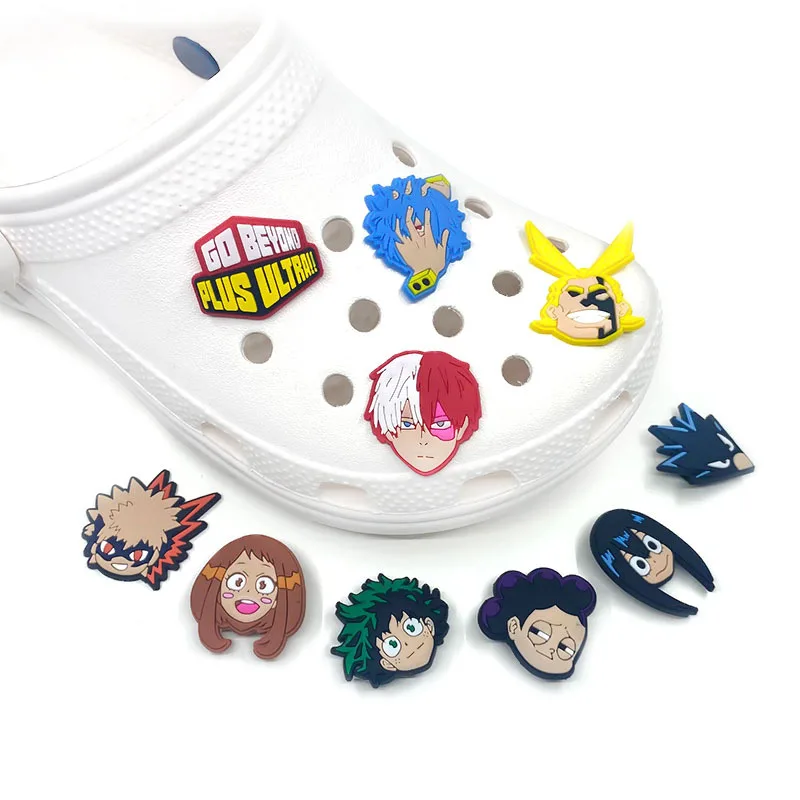 

Soft PVC Rubber Shoe Buckle My Hero Academia Custom Designer Croc Charms for Clog Shoes Charms Shoe Decorations for clog, As picture