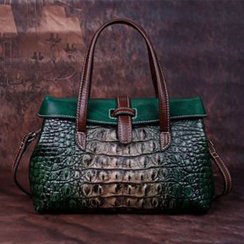 

2023 New arrivals woman tote handbags genuine leather ladies handbag sling wholesales custom luxury crocodile skin bag for women