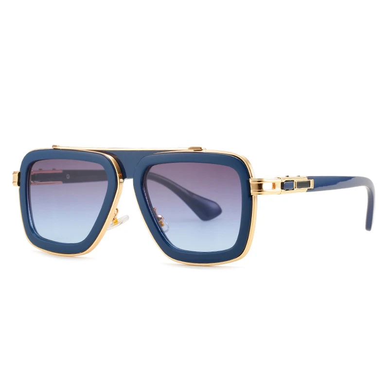 

Qmoon Men's Classic Retro Square Sunglasses UV400 Luxury Brand Design Steampunk Metal Frame Unisex Sunglasses