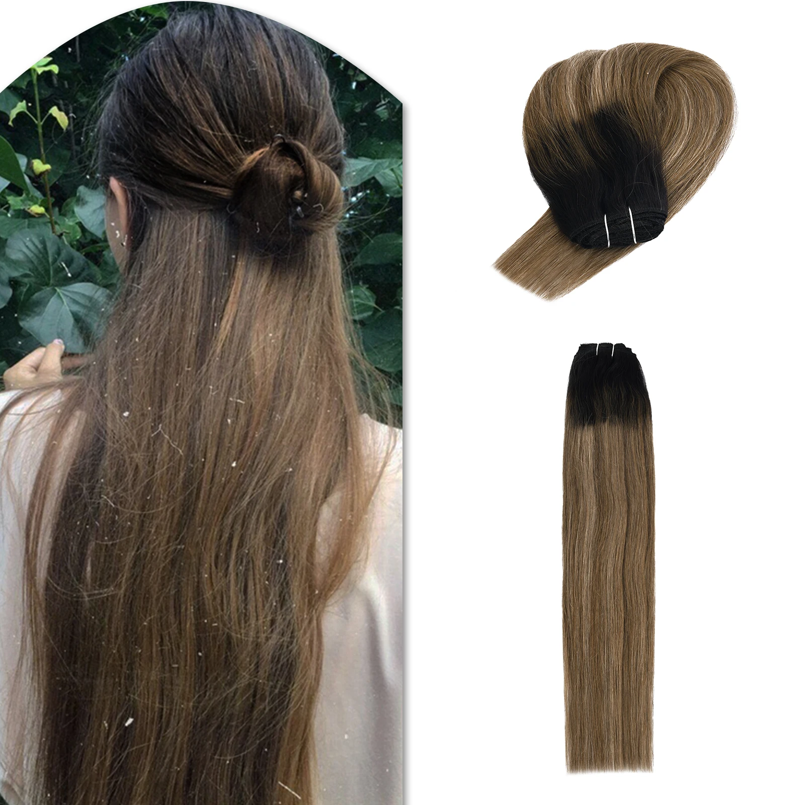 

Neitsi Clip in Hair Extensions Brazilian Machine Remy Human Hair 100% Real Remy Natural Hairpiece Clips On Keratin european