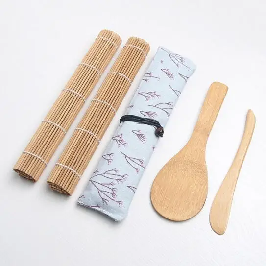

Eco-Friendly bamboo sushi Making Tools with buggy bag Sushi maker Making set, Opp bag