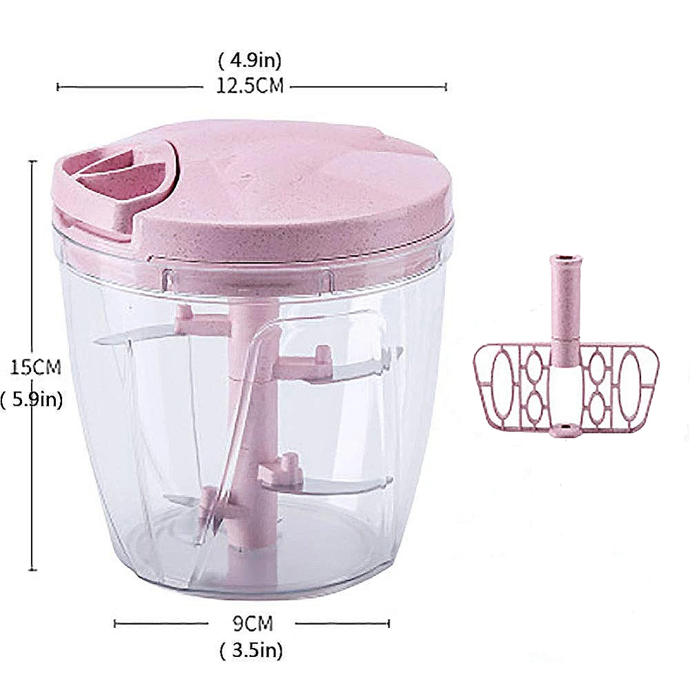 Manual Food Processor Chopper 5 Blades Onion Chopper Garlic Chopper