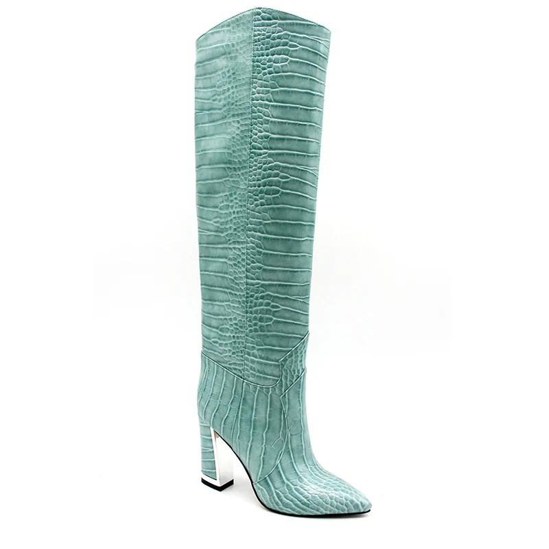 

Leather Women Shoes High Heel Boots High Fashion Animal Print Heels Sexy Thigh High Boots Heels, Customized color