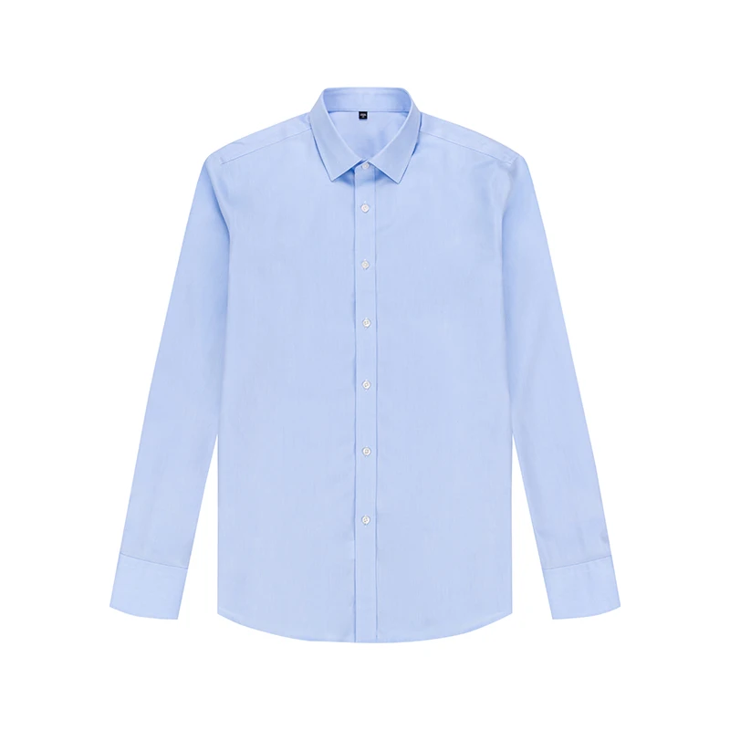 

100% Cotton Men Shirt Custom Shirts Wholesale Mens Long Sleeve Business Formal Office for Men Dress Shirts Full Square Collar, Blue