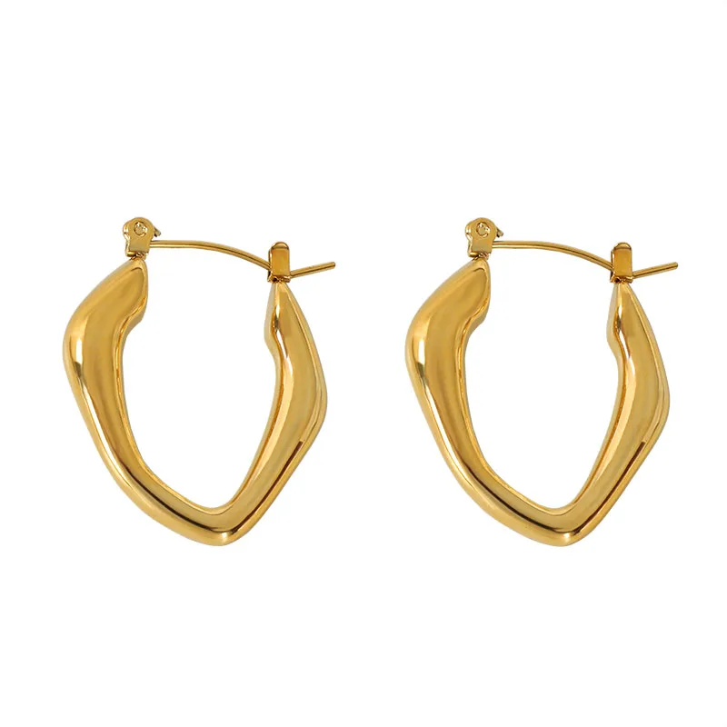 

Women 18K Gold Plated Stainless Steel Hoop Huggie Earrings for Women
