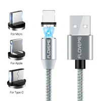 

EUB Free shipping 1M 3 in 1 Nylon magnetic Micro USB Cable Cabo USB for Samsung for iphone