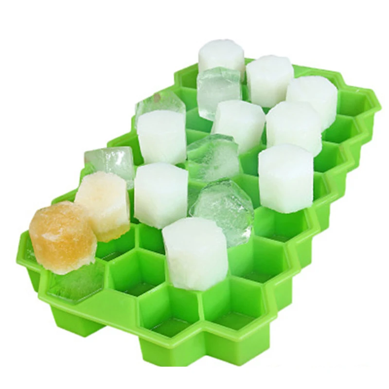 

37 Grids Silicone Honeycomb Shape Ice Cube Mold Tray Fruit Popsicle Ice Cream Maker for Wine Kitchen Bar Drinking Accessories, Colorful