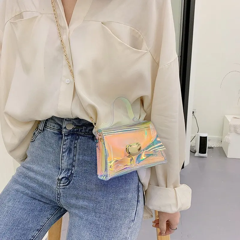 

2021 New Luxury Large Leather Hand Bag Women Shoulder Bag Simple Style with Chain Handle for Ladies and Girls Crossbody Bags Pu, Multicolor