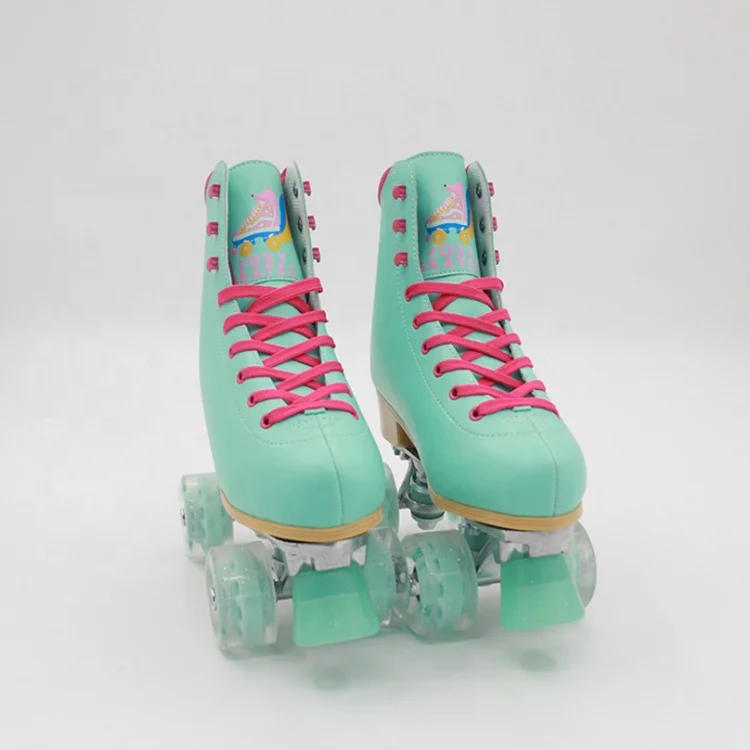 

Charm 4 wheel custom quad skating toe stop shoe professional art big size adult roller skates for women and men