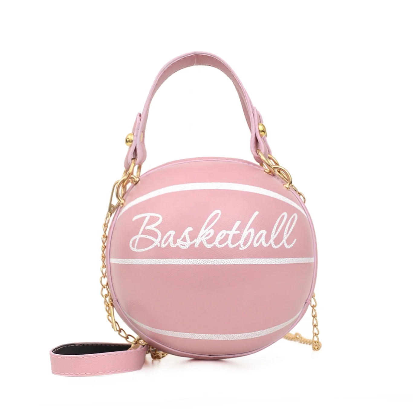 

2020 high quality brand fashion basketball purses pink basketball handbag round basketball purse mini purses, Please see the pic