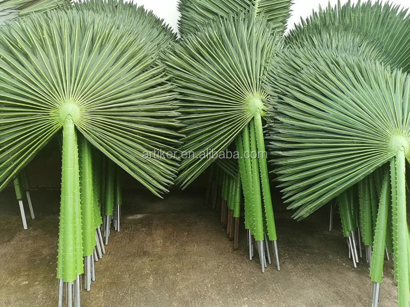 Uv Proof Artificial Palm Tree Leaves /fan Palm Tree Leaves For
