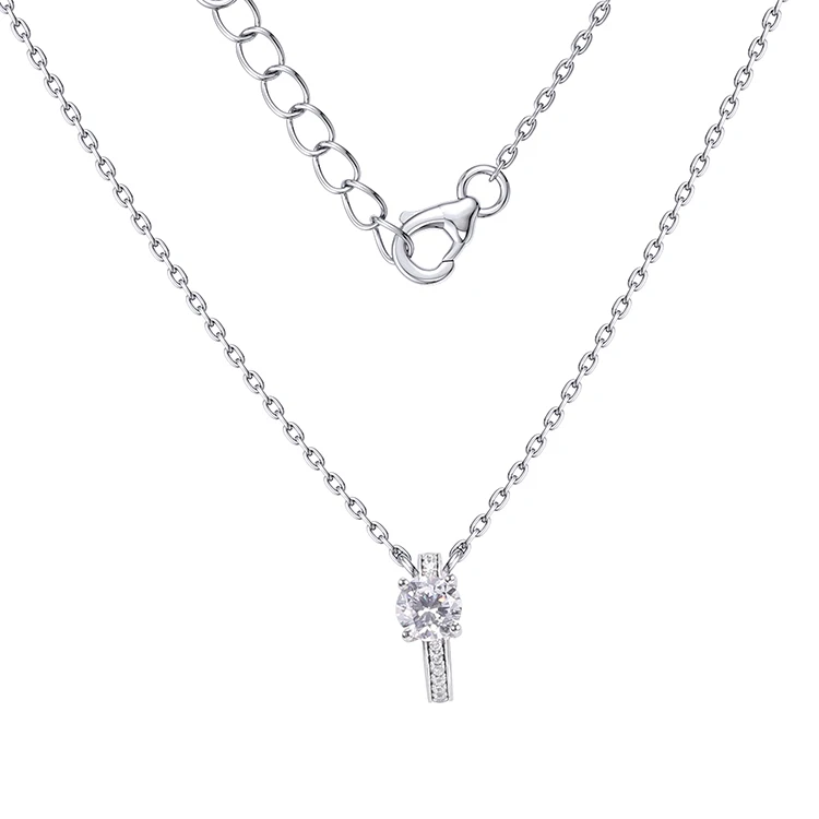 

925 sterling silver wholesale jewelry simple silver dainty love ring necklace