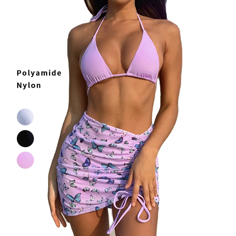 

The latest fashion Women's Sexy Quick Dry Beach Swimsuit Three-Piece Bikini suit