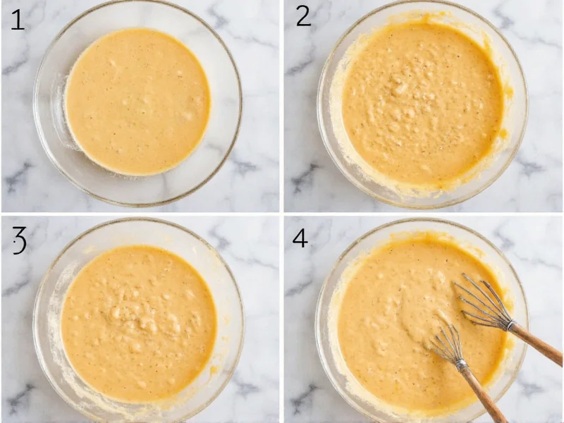Step-by-step tartar sauce mixing process in glass bowl