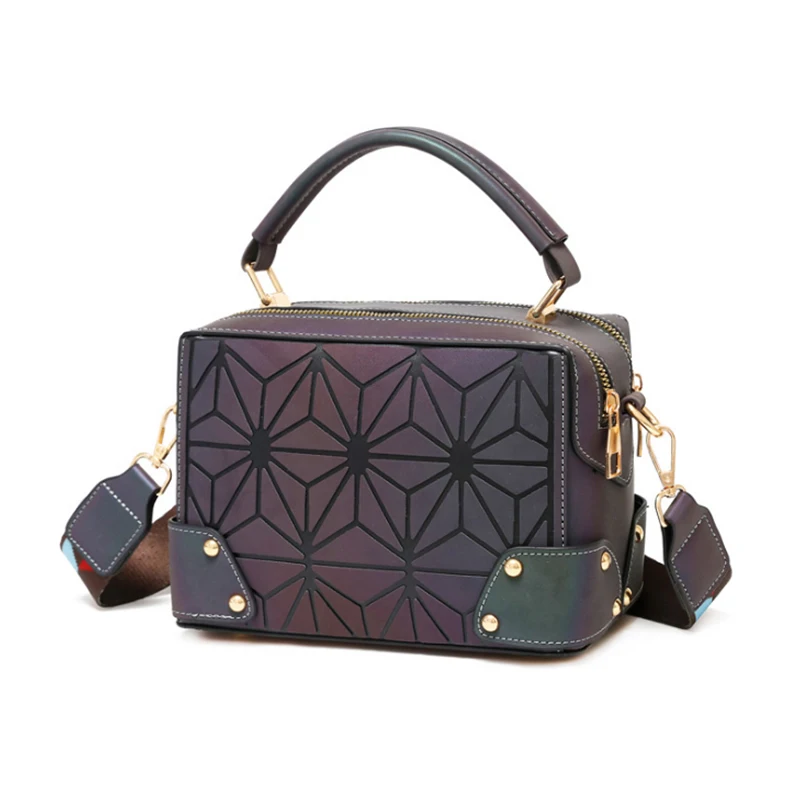 

New design women bag geometric luminous fashion casual small square bag factory direct sales, Customizable