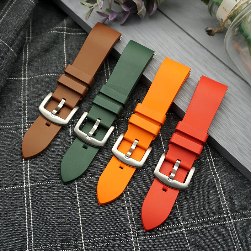 

JUELONG Fluorine Rubber Watch Strap  Quick Release Bar FKM Rubber Watchband For Each Brand Watches Band Premium, As our color chart or custom