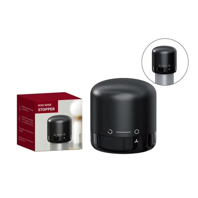 

Factory Direct Price Bar Kitchen Accessories Food Grade Black Mini Small Plastic Wine Bottle Stopper