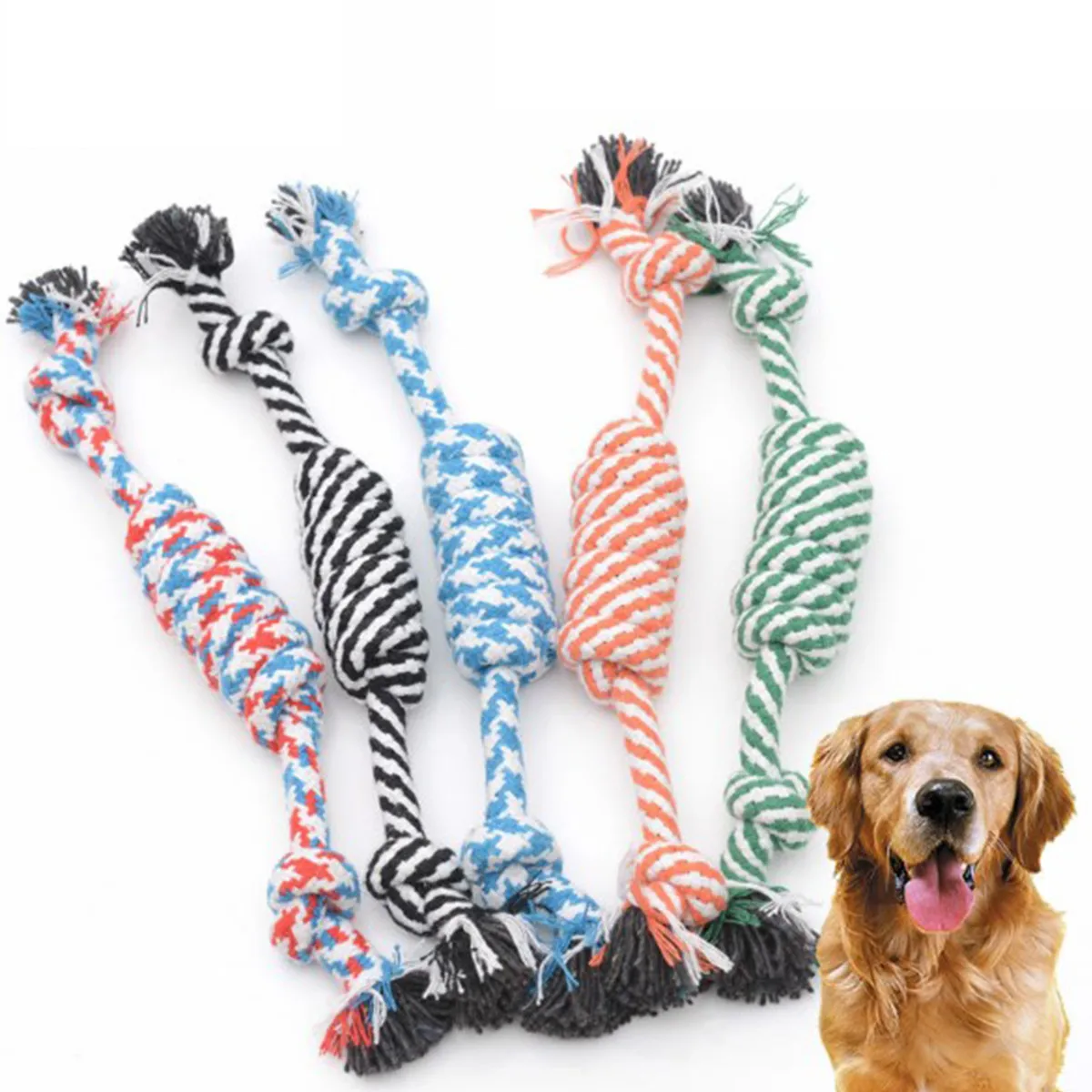 

Dog Rope Toys for Aggressive Chewers 26cm Extra Large Bite Resistant Teething Puppy Pet Chew Toy