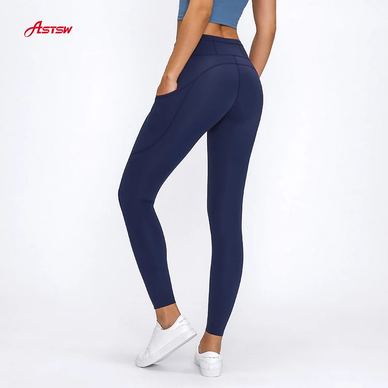 

New Design Custom Stretchy Yoga Pants Women High Waist Sports Training Wholesale Gym Leggins With Pockets Leggings, Customized colors