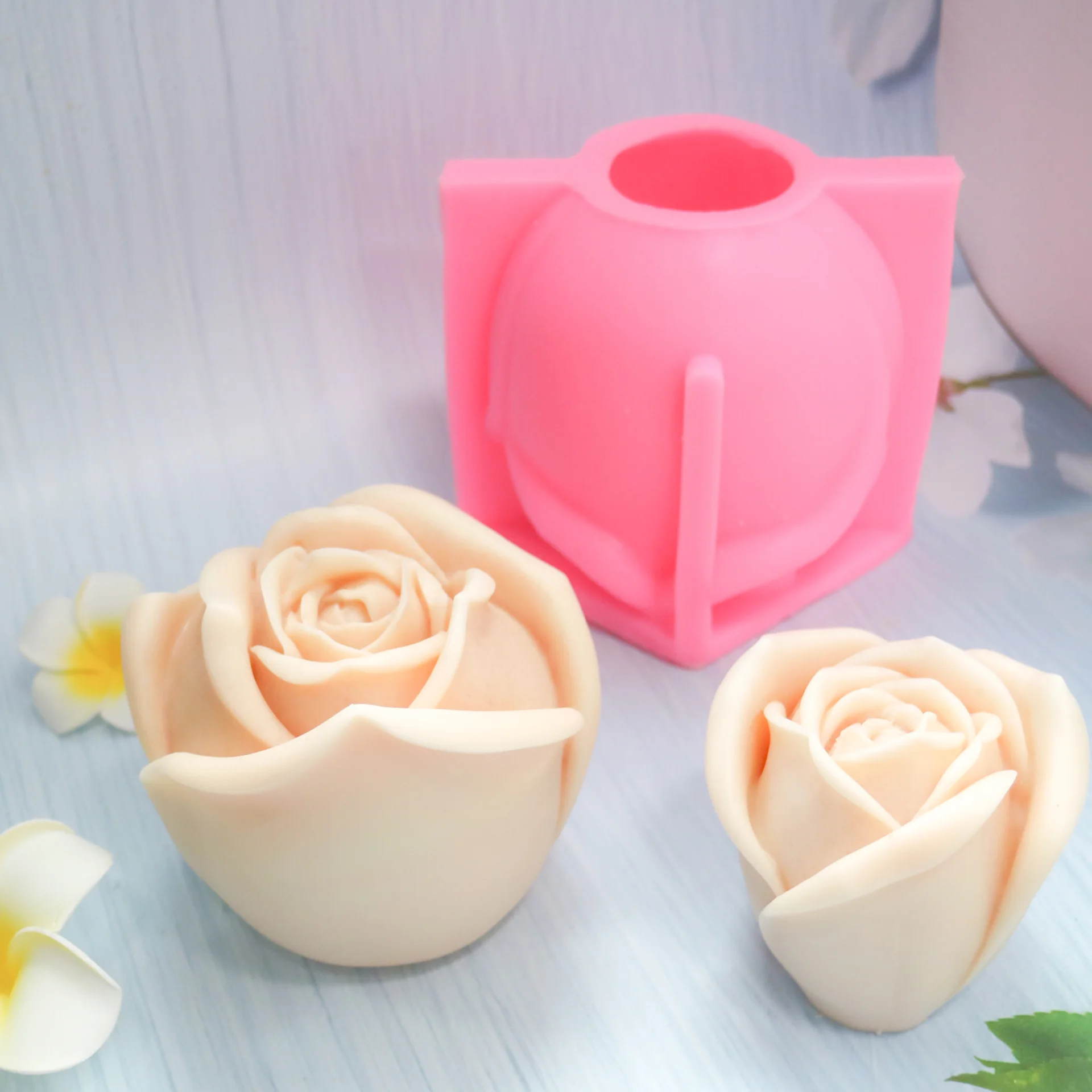 

LOVE'N LV783S Rose flower shape candle mold INS style silicone soap mold for holiday gifts Candle moulds