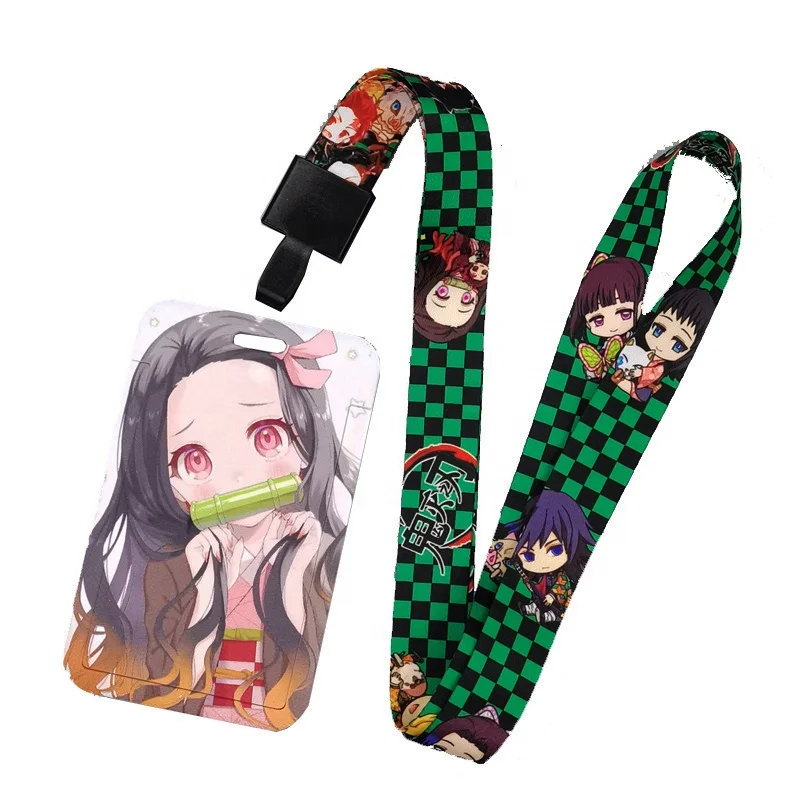 

Demon Slayer Anime Cartoon Lanyard Card Holder For Store Promotion Gift Student Business Credit School PVC Card Holders