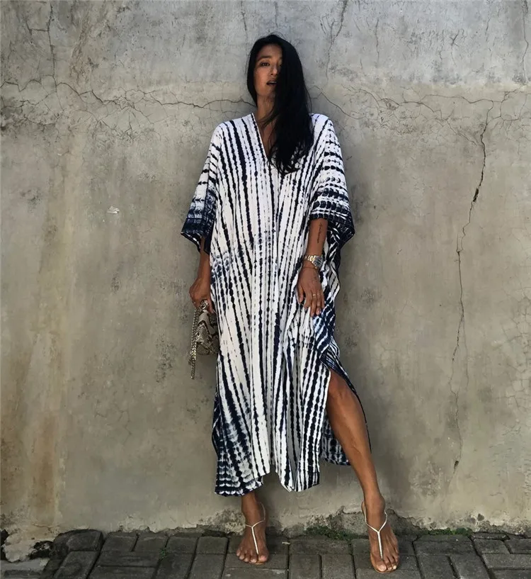 

D3958 Private Label Women Casual Beach Dresses Summer Cover Up Silk Kaftan