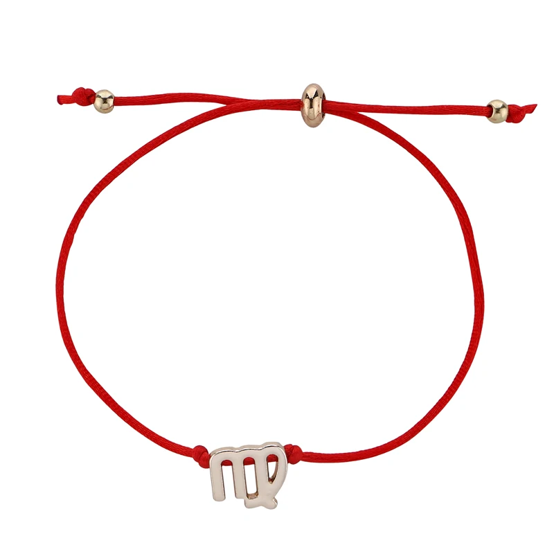 

Stianless Steel Astrology Bracelet Red Black Rope 12 Zodiac Sign Bracelet