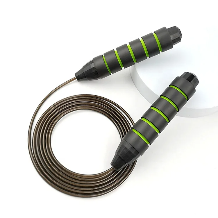 

2022 new arrivals adjust weighted skipping rope weighted wooden handle skipping rope, Black/red/blue/green