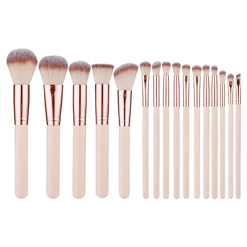 

Hot sale 16pcs pink makeup cosmetic brush wooden handle cosmetic brushes high quality private label make up brushes, Picture or customized color