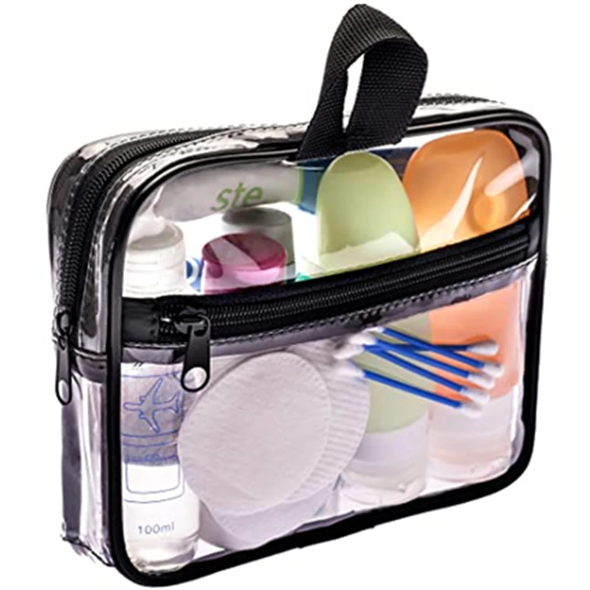 

Clear Travel Cosmetic Bag with Handle, Transparent