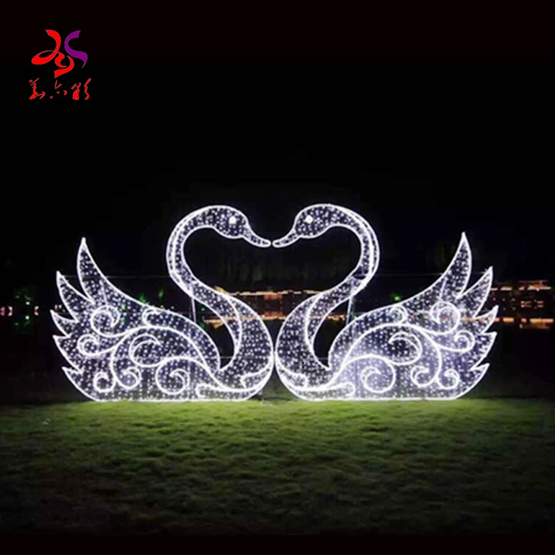 Outdoor waterproof holiday festival 3D structure white color animal goose LED  motif lighting for Christmas decorations