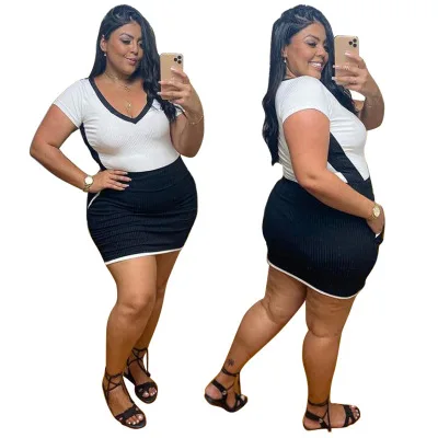 

Casual Dress Women Plus Size Skinny T Shirt Dresses 2021 Women Summer Clothing Fashion Plus Size Dress
