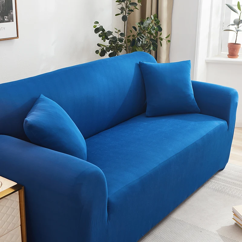 批发客厅装饰纯蓝色,现代设计最新沙发套弹性拉伸沙发保护器沙发覆盖