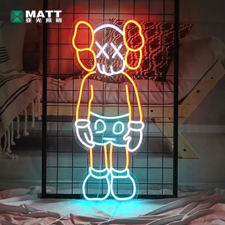 

Matt Custom Kaws Neon Sign Led Anime Neon Light Kaws Element Heartbreak Bear Sign Handmade Personalized Gift Wall Art Decor
