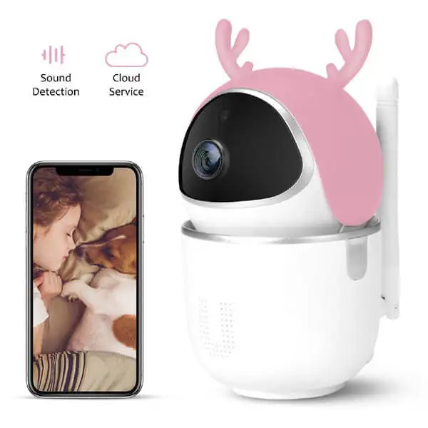 

Indoor mini PT security camera system 2 way audio connect Tuya app