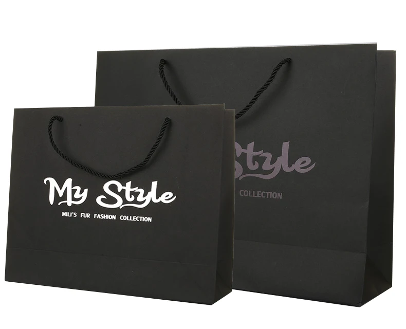 Logo Print Luxury Custom Rope Handle Paper Shopping Gift Bag - Buy ...